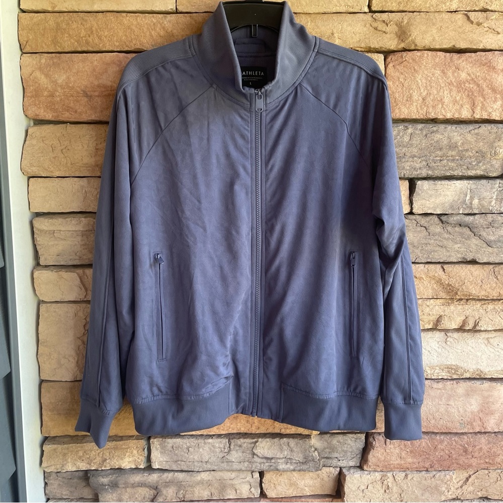 Athleta blue full zip activewear Jacket Like New Large